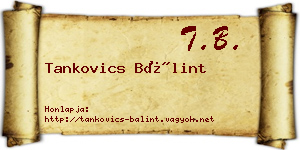Tankovics Bálint névjegykártya