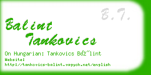balint tankovics business card